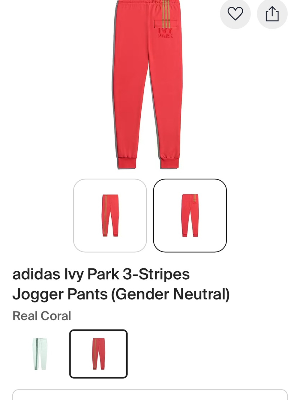 IVY PARK Real Coral 3-Stripes Jogger Pants